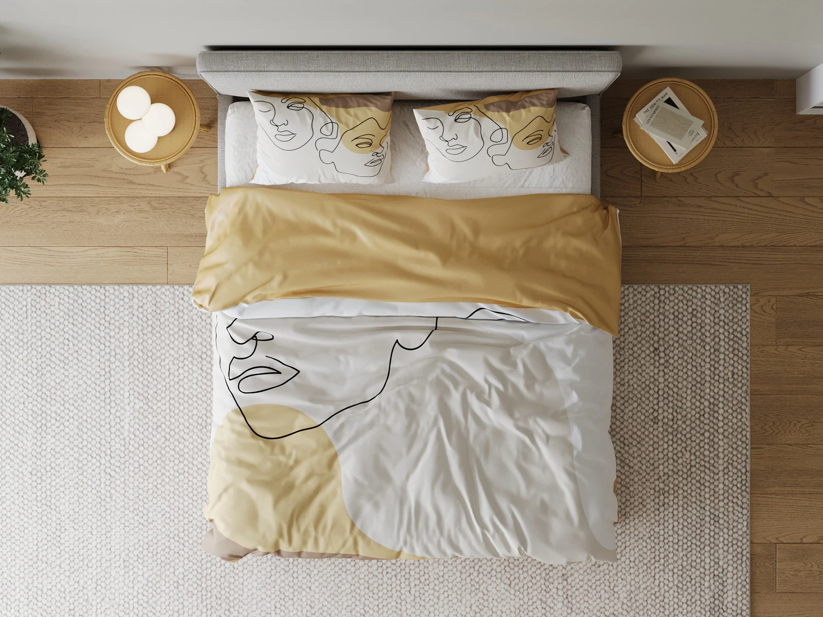 2 Satin sängkläder 200x200 cm + 80x80 cm (3 delar)