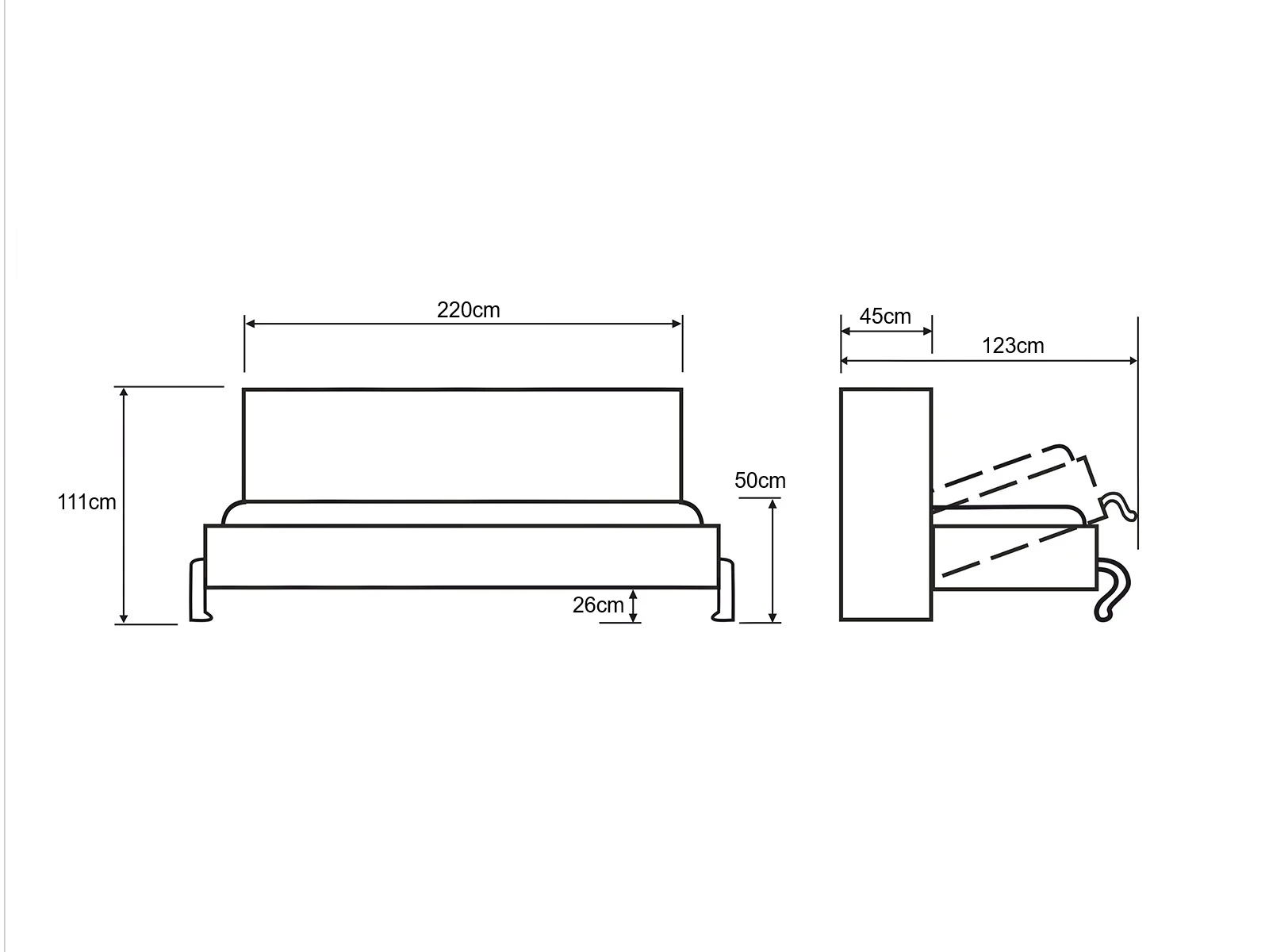 Sängskåp 90x200 Horisontell (Standard 45 cm djup) Vit / Ek Sonoma picture 11